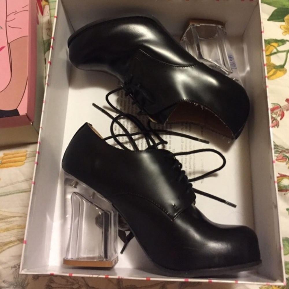 Jeffrey Campbell oxfords w/sick, thick lucite heel - Picture 1 of 1